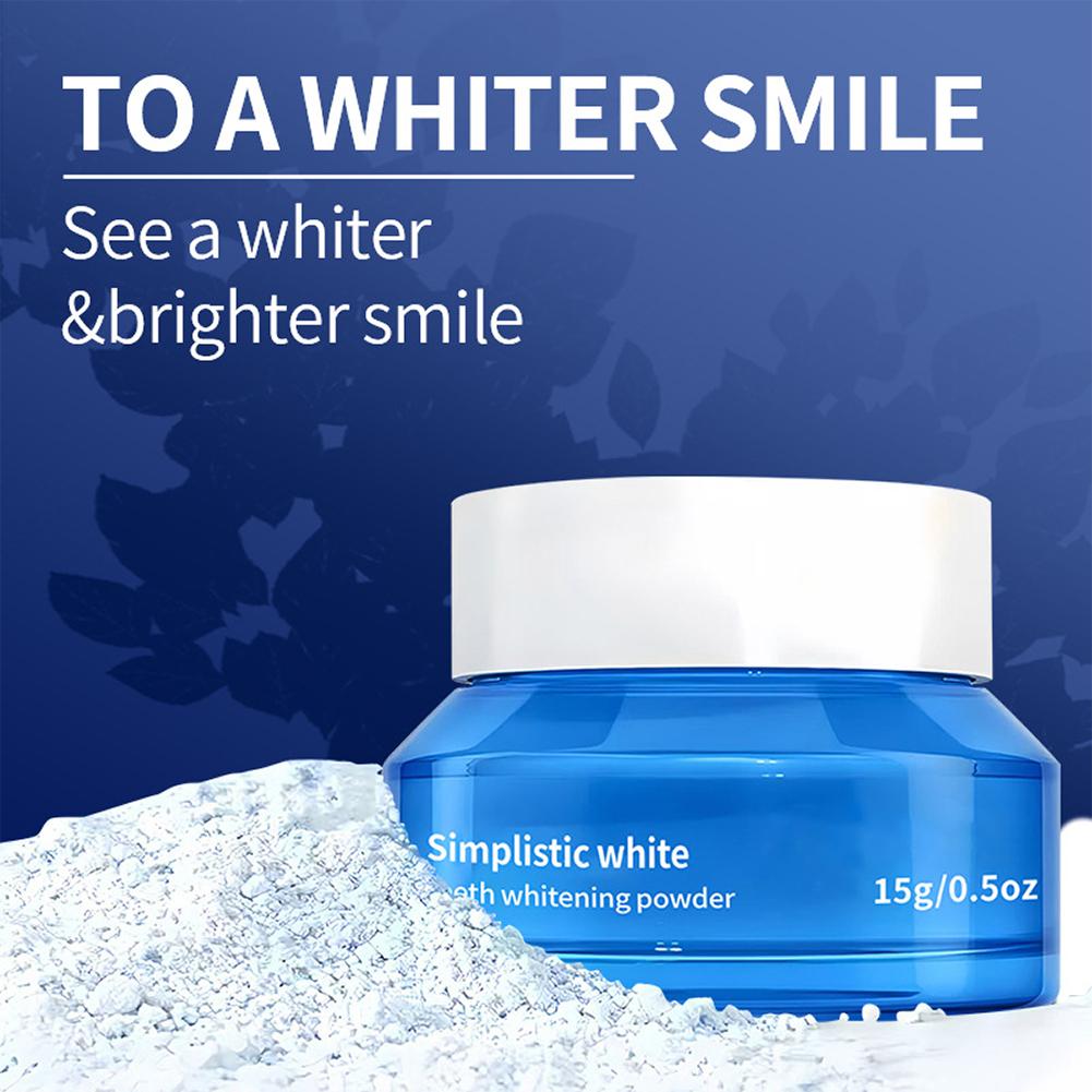 Teeth Whitening Bleach - Simplistic White Teeth Whitening Powder Stain