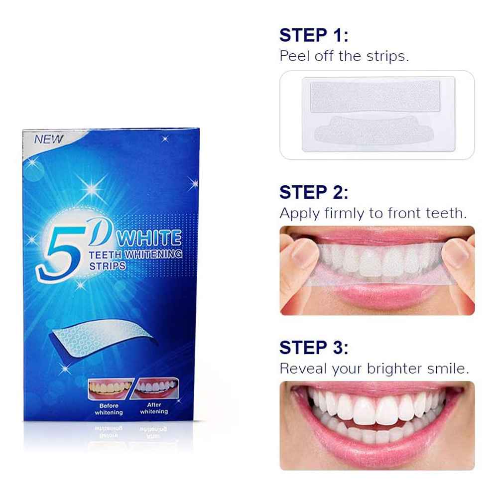 5D White Teeth Whitening Strip - Teeth Whitening Before And After ulasan dan harga